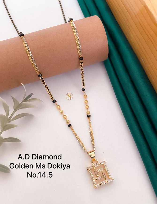 13 AD Diamond Fancy Daily Wear Dokiya Mangalsutra Wholesale Shop In Surat
